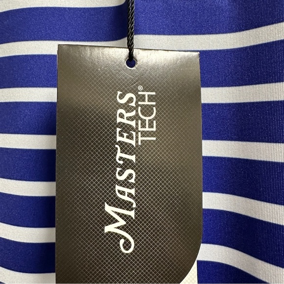🆕 Masters Tech Golf Polo Royal Blue/ White Striped Sz L Augusta - Picture 5 of 16